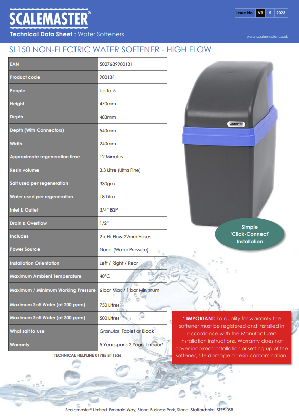 Softline SL-150 Single Tank 22mm Hi - Flow - H20 Industries